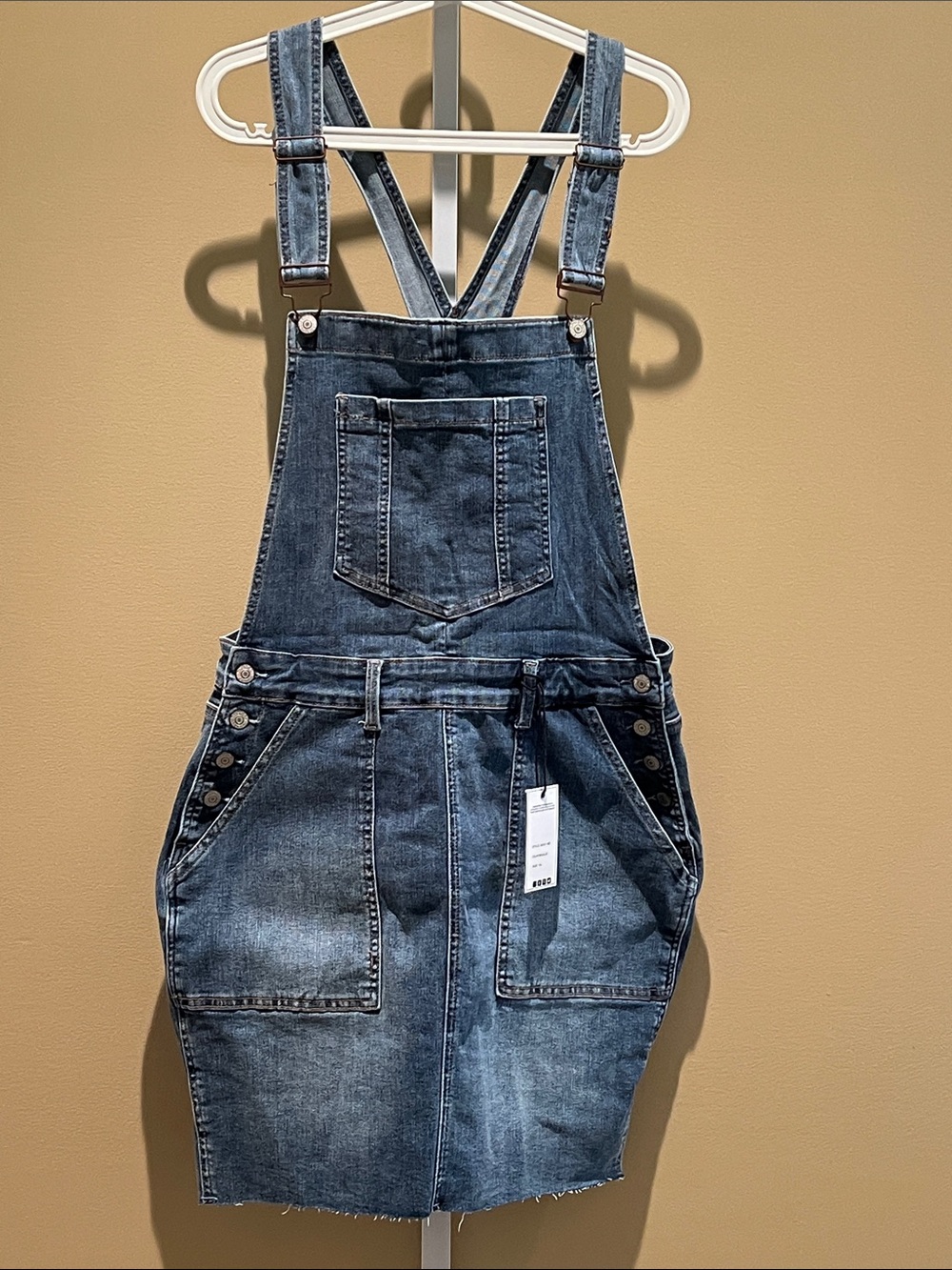 Judy Blue Plus Size Light Wash Denim Overall Skirt with Logo Tag